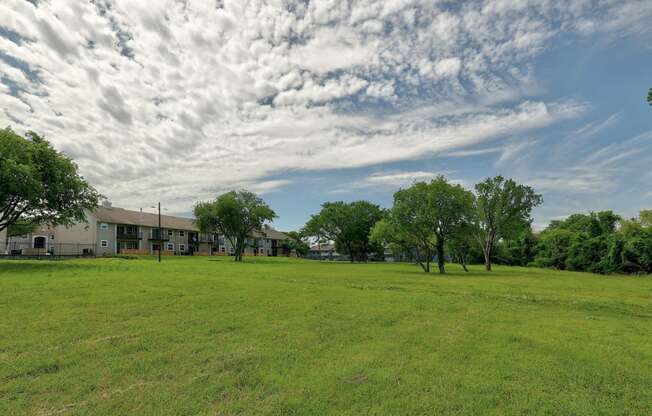 Grass Area at The Villas at Quail Creek Apartments in Austin Texas June 2021