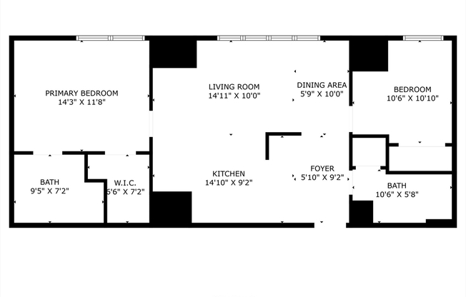2 beds, 2 baths, 966 sqft, $5,900, Unit 2207