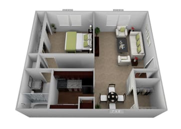 1 bed, 1 bath, 610 sqft, $1,338