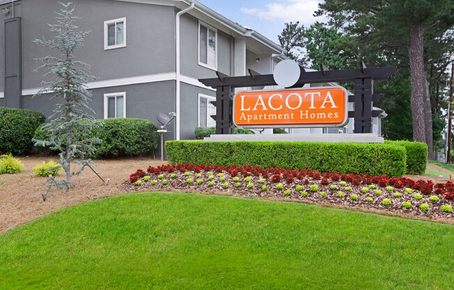 Entrance sign to Lacota Apartments