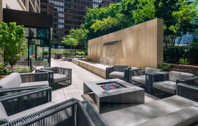 Outdoor Firepit Lounge at Columbus Plaza, Illinois, 60601