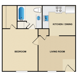 1 bed, 1 bath, 520 sqft, $872