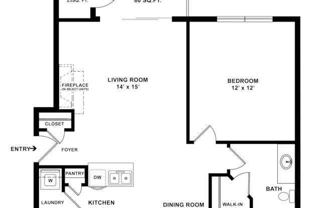 1 bed, 1 bath, 692 sqft, $1,495