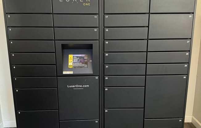 Package locker at University West in Flagstaff Arizona