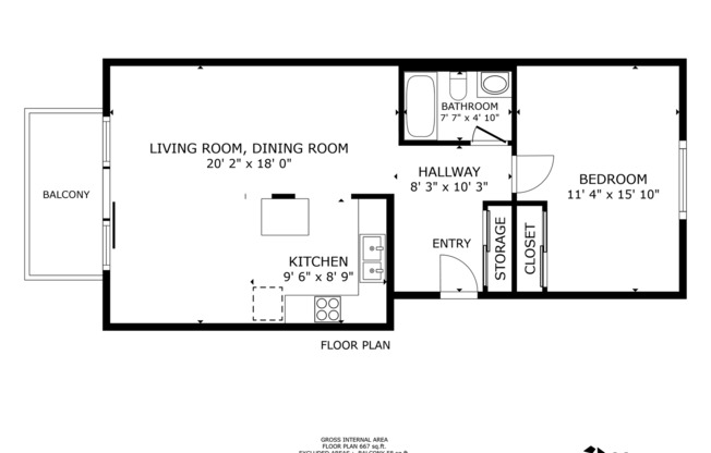 1 bed, 1 bath, 700 sqft, $1,295, Unit 217