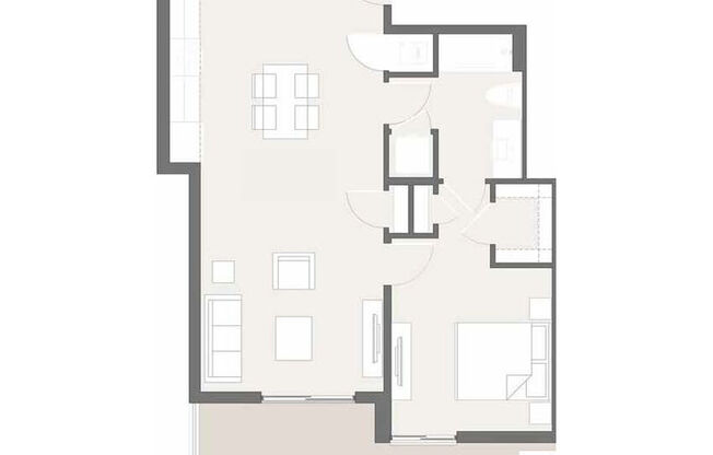 1 bed, 1 bath, 748 sqft, $2,551