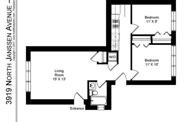 2 beds, 1 bath, 755 sqft, $2,675, Unit 3919-1E