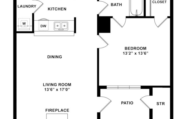 1 bed, 1 bath, 662 sqft, $1,204