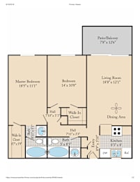 2 beds, 2 baths, 980 sqft, $1,190