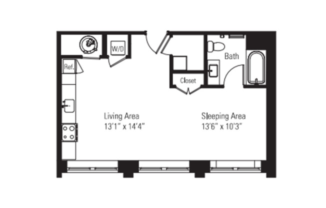 Studio, 1 bath, 515 sqft, $1,970, Unit 02-429