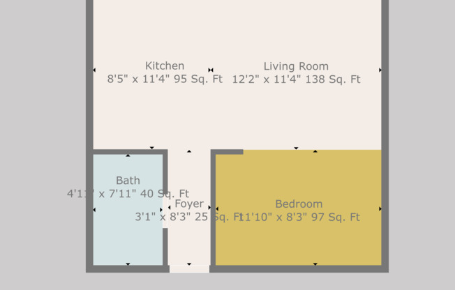 Studio, 1 bath, 475 sqft, $900, Unit 18