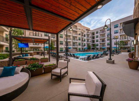 Poolside Lounge Areas with TVs at Windsor Old Fourth Ward, 608 Ralph McGill Blvd NE, GA