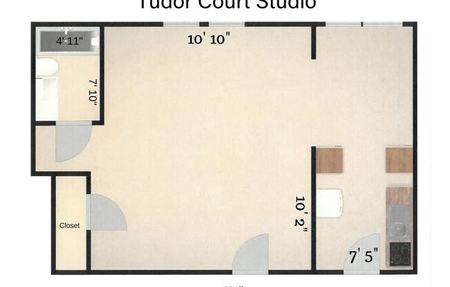 Studio, 1 bath, 422 sqft, $795, Unit 410-47