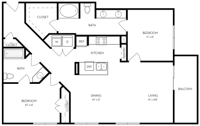 2 beds, 2 baths, 1,257 sqft, $2,030