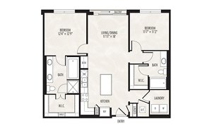 2 beds, 2 baths, 1,240 sqft, $3,396