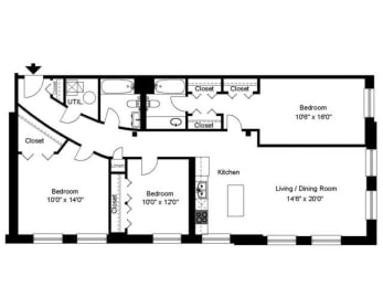 3 beds, 2 baths, $3,317