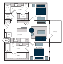 2 beds, 2 baths, 1,058 sqft, $2,426