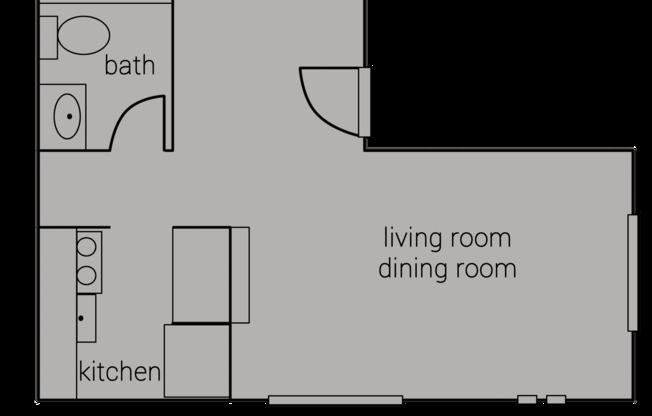 Studio, 1 bath, 475 sqft, $1,090
