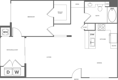 1 bed, 1 bath, 763 sqft, $2,297