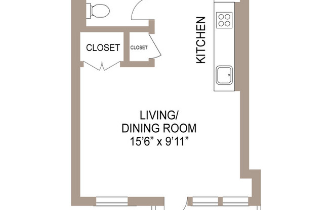 Studio, 1 bath, $2,995, Unit 11B