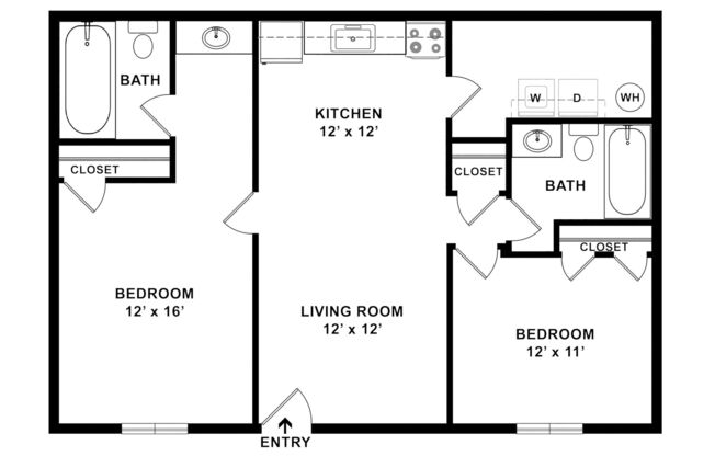 2 beds, 1.5 baths, 860 sqft, $1,405