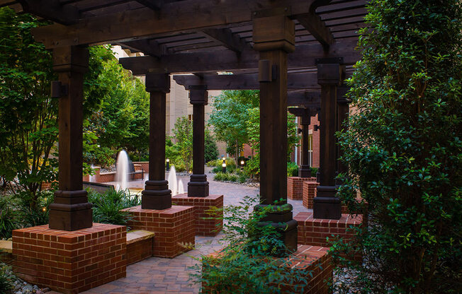 Courtyard Area With Fountains at Mira Upper Rock, Rockville, MD, 20850