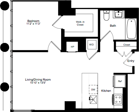1 bed, 1 bath, 690 sqft, $6,836, Unit 13M