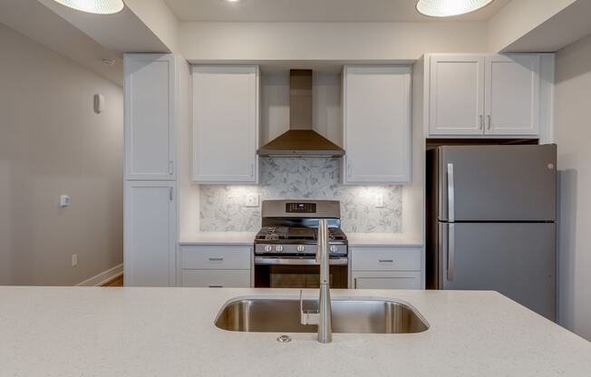 Kitchen at the Quarry Apartments in DeWitt Michigan