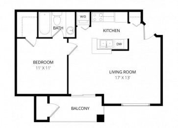 1 bed, 1 bath, 518 sqft, $1,640