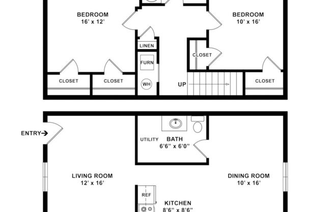 2 beds, 1.5 baths, 950 sqft, $1,288