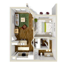 1 bed, 1 bath, 611 sqft, $1,189