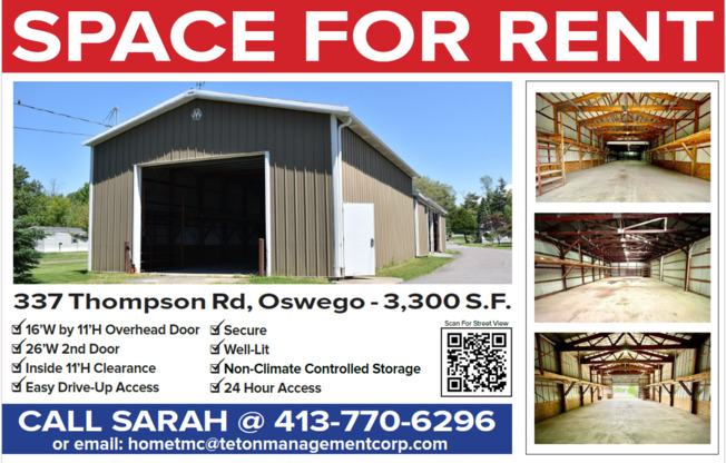 Studio, 3,300 sqft, $1,650