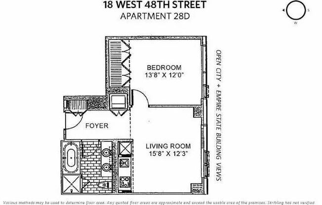 1 bed, 1 bath, 633 sqft, $5,500, Unit 28D