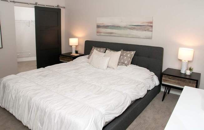 Beige Carpet in Bedroom at The Finn I, St. Paul