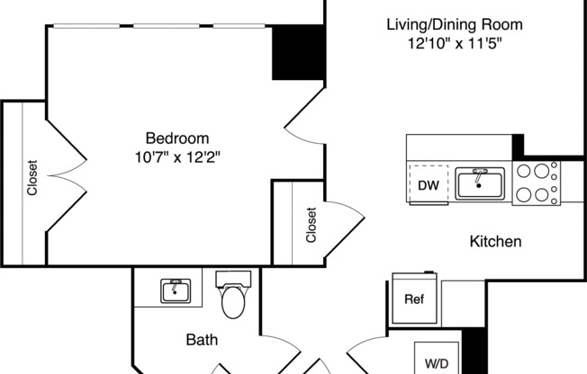 1 bed, 1 bath, 582 sqft, $3,675, Unit 905