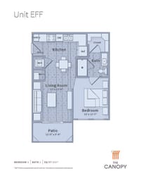 Studio, 1 bath, 552 sqft, $1,440
