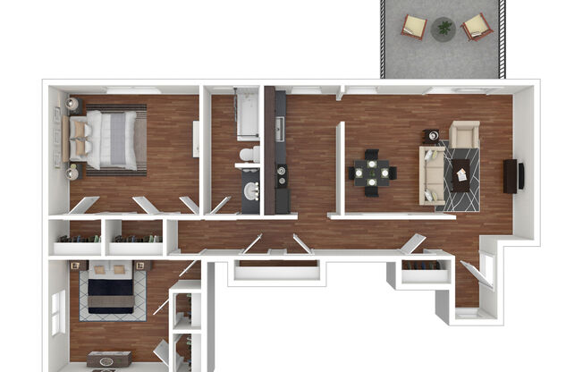 2 beds, 1 bath, 1,100 sqft, $1,285