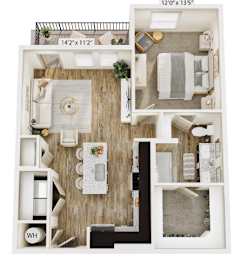 1 bed, 1 bath, 825 sqft, $1,361