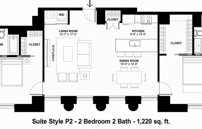 2 beds, 2 baths, 1,220 sqft, $2,341
