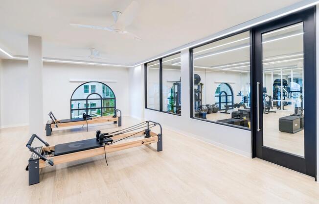 Find your balance and strength at Modera Waugh's dedicated Pilates studio, featuring top-of-the-line reformer machines.