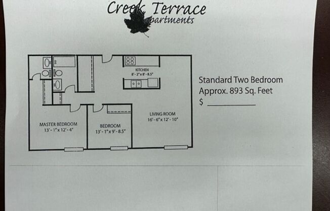 2 beds, 1.5 baths, 893 sqft, $1,395, Unit 202