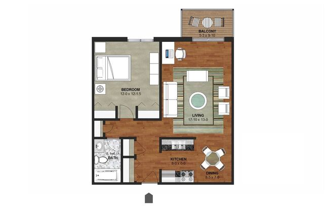 1 bed, 1 bath, 750 sqft, $1,249, Unit 6-307