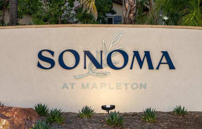 A wall sign that says Sonoma at Mapleton.