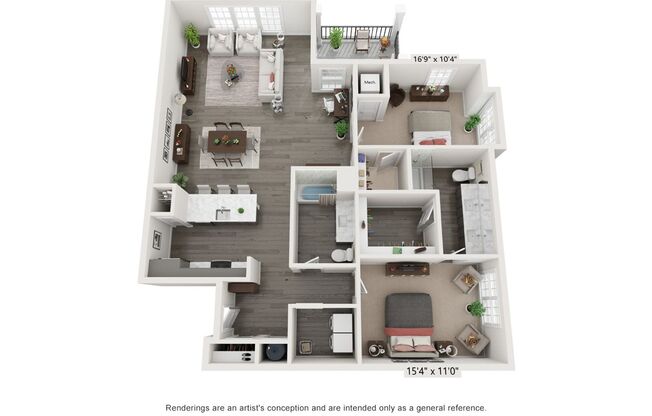 2 beds, 2 baths, 1,451 sqft, $3,843, Unit 2 - 132