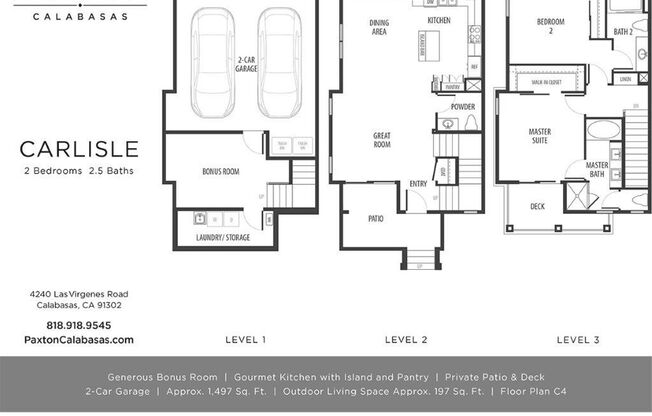 2 beds, 2.5 baths, 1,497 sqft, $6,395, Unit 40