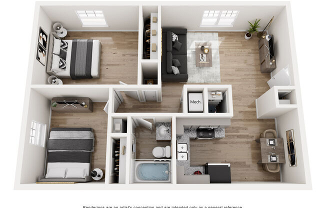 2 beds, 1 bath, 770 sqft, $1,349