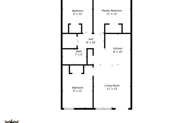 3 beds, 1 bath, 748 sqft, $850, Unit 12