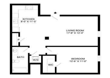 1 bed, 1 bath, 654 sqft, $1,234