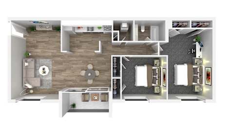 2 beds, 1 bath, 989 sqft, $1,538