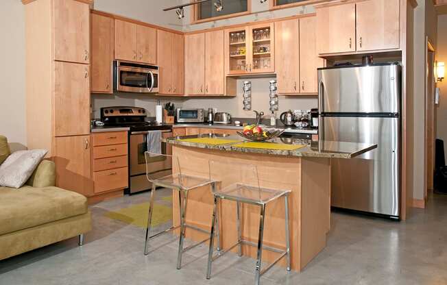 Kitchen at Buzza Lofts of Uptown, Minnesota